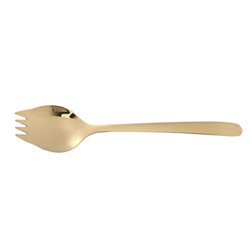 CONGARTENO 304 Stainless Steel Spoon Tableware Decor Salad Spoon Pasta Spoon Kitchen Utensil Bread Salad Spork Serving Spoons Defroster Door Salad Servers Spoon Checkered Para Stickers Golden
