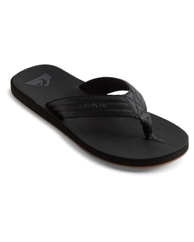 Quiksilver Herren Carver Nubuck - Sandals For Mens Zehentrenner, Schwarz Solid Black Sbkm, 41 EU