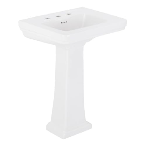Signature Hardware SHKW350WH Key West Vitreous China Pedestal Bathroom Sink - Pedestal Only - White