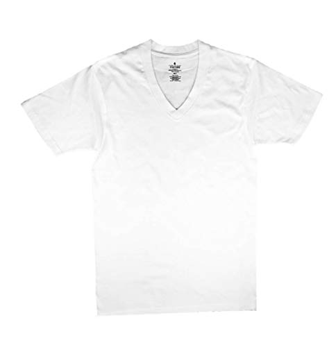 Stafford Men’s Tall/Extra Tall 100% Heavy Weight Cotton V-Neck Undershirt, White, Short Sleeve, 4 Pack (XLXT (Extra Large Extra Tall))2