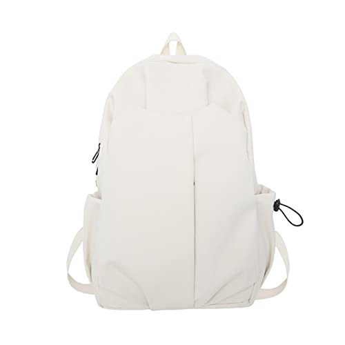 BUBEFSKD Mochila escolar para mujer, mochila de viaje de moda para adolescentes, niñas, gran capacidad, bolsa de escuela de nailon, bolsa para libros femeninos, mochila para portátil, Blanco, no