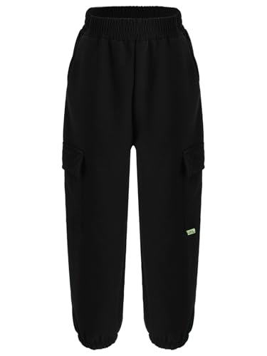 Linjinx Kids Boys Girls Fleece Lined Cargo Trousers Outdoor Camping Hiking Jogger Pants Thick Sweatpants with Pockets