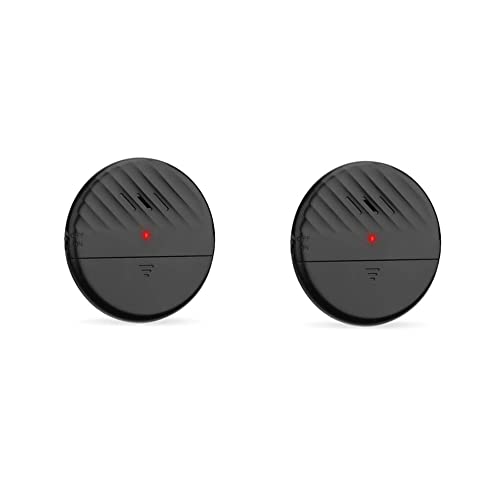 Lancoon Sensor de Alarma vibratorio de Puerta Negro 2 Paquetes 125dB Detector antirrobo de Rotura de Vidrio Delgado Fuerte con sensibilidad Ajustable para Seguridad en el hogar