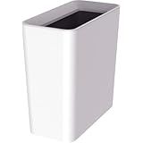 アスベル フタなしゴミ箱 AZ・ルクレールCV スリム 9.5L 長方形 シンプル デザイン 省スペース 幅15.5cm ゴミ袋隠し リビング 寝室 トイレ キッチン ホワイト