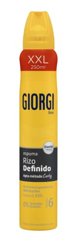 Giorgi Line - Espuma Rizo Definido Control 48h, Anti Escrespamiento e Hidratación, 0% Siliconas y Alcohol, Fijación 6 - 250 ml