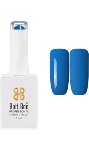Image of Bolt Bee Blue Color Gel Nail Polish Soak Off UV Gel 15ML DIY at Home Manicure Salon Nail Art