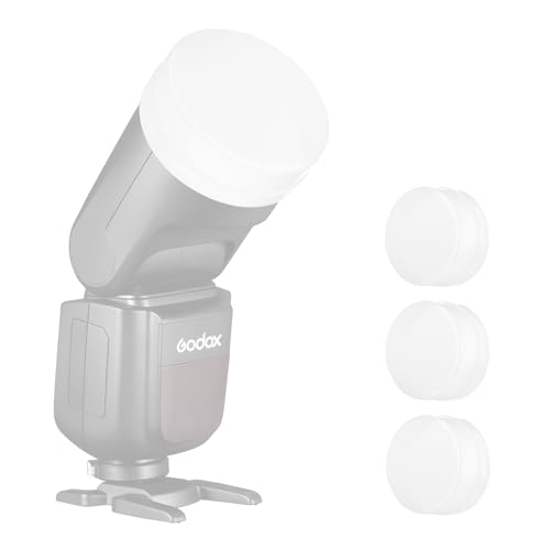 Supon V1 Diffuser Dome Kit for Godox V1 Round Head Flash Accessories for V1C V1S V1N V1O V1F Speedlite - 3 Pack White (White 3 Pack)