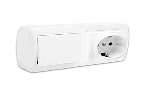 Base Schuko MUR96U con cruzamiento ancho serie mural, ideal para instalaciones eléctricas y conexiones múltiples.