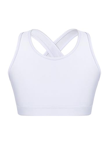 easyforever Girl Dance Clothing Set Cross Back Sleeveless Tank Top And Sweatpants Workout Jogger Tracksuit Hip Hop Dancewear White 12 Years4