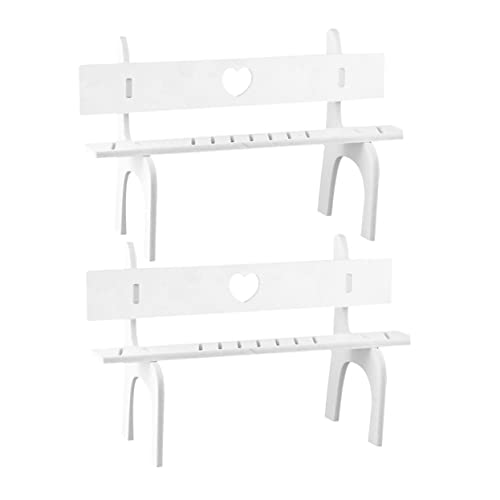 ERINGOGO 2 Sets Doll Sitting Stand Mini Small Chair Stool Leg Doll Stool Hanging Legs Doll Bench Doll Stand Photo Props Hanging Foot Doll Chairs Doll Rack Doll Chairs Wood White