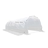 BPS 20' x 10' x 7' Walk-in Tunnel Greenhouse with Heavy Duty Frame and Dual Roll-Up Zipper Doors - White