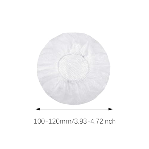 100 piezas de cubiertas desechables antideslizantes y resistentes al sudor de 100-120mm, blanco, para auriculares miniatura 3