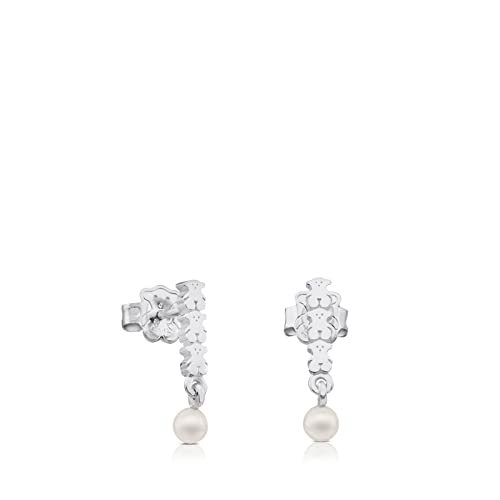 TOUS Pendientes de plata y perlas Straight