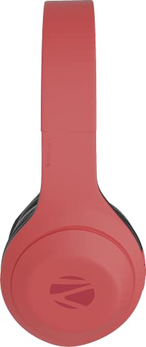 Image of ZEBRONICS Zeb Duke 101 Wireless Headphone with Mic, Supporting Bluetooth 5.0, AUX Input Wired Mode, mSD Card Slot, Dual Pairing, On Ear & 12 hrs Play Back time,Media /Call Controls (Red)