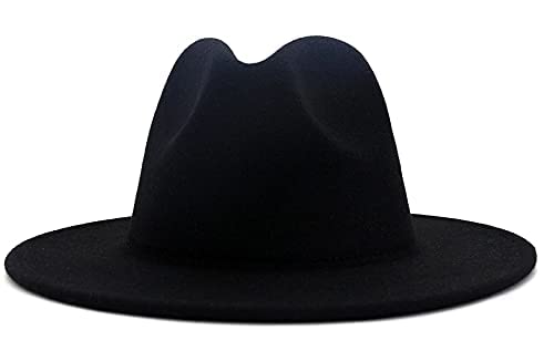 Classic Fedora-Hats-For-Women Wide-Brim Patchwork Two Tone Panama-Hats Wool Red Bottom Protectors Trilby-Hat #TOP7