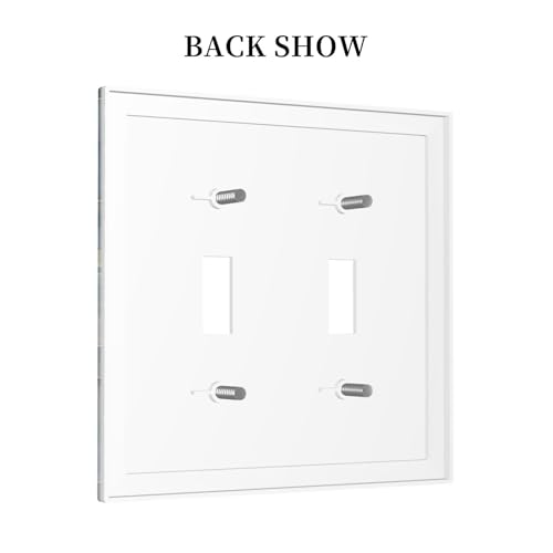 Decorative Switch Plate Covers Abstract Ink Blue Marble Glod Line Texture 2 Gang Light Switch Cover Plate Unique Double Toggle Wall Plate Light Switch Covers for Bathroom Decor