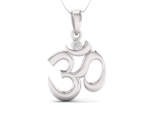 LMDLACHAMA Om God Pendant American Diamond Silver For Men And Women's