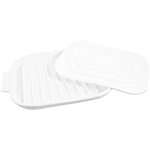 BESTOYARD Microwave Bacon Tray Microwave Bacon Cooker Grill Rack Baking Oven Tray Plate Bacon Pan for Breakfast Snack Pizza Cooking Supplies