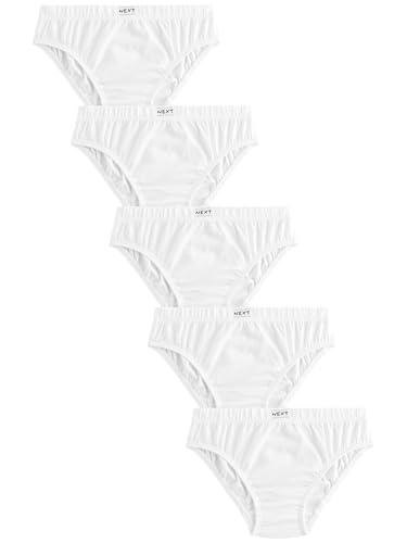 NEXT Garçon Culotte imprimée 100% Coton, Lot de 5 Blanc 18 Mois-24 Mois