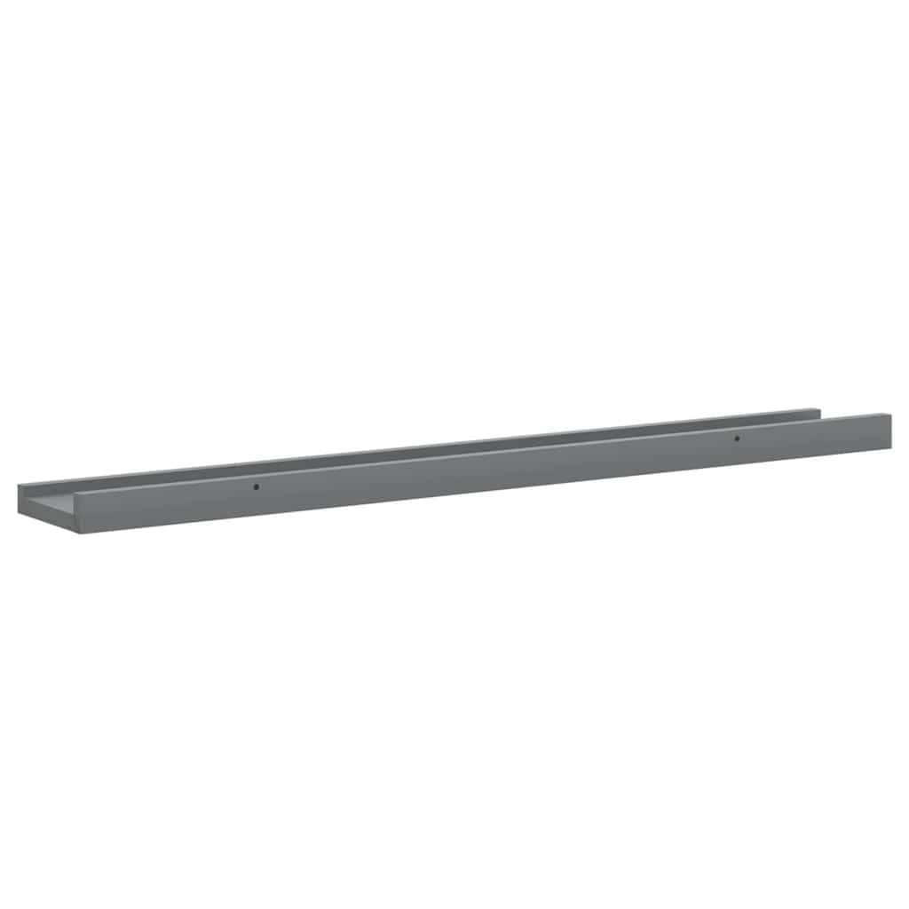 Półki ścienne 4 szt. szare 80 x 9 x 3 cm z płyty MDF – praktyczne półki wiszące do dekoracji mieszkania i przechowywania roślin, książek, artykułów dekoracyjnych