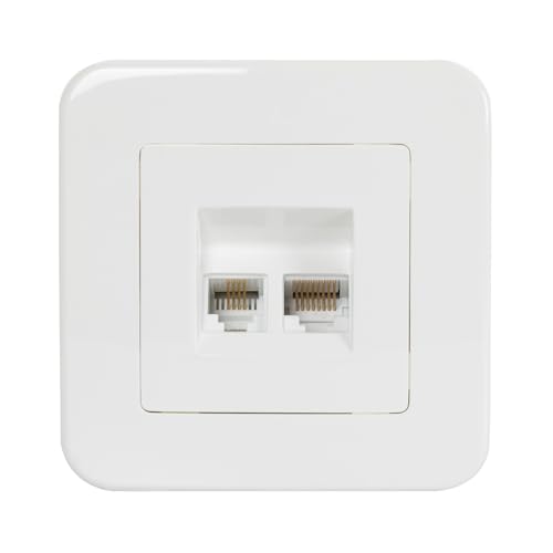 LEDKIA LIGHTING Toma RJ45 Internet + RJ11 Teléfono Classic Plateado