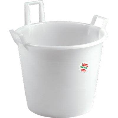 STEFANPLAST 3831455 Mastello 3 Manici in Politene, Bianco, Lt 65, Cm 55