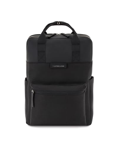 Kapten & Son Rucksack Bergen All Black 11 L | Rucksack Damen & Herren Schwarz | Tagesrucksack mit 13' Laptopfach | vegan & wasserabweisend