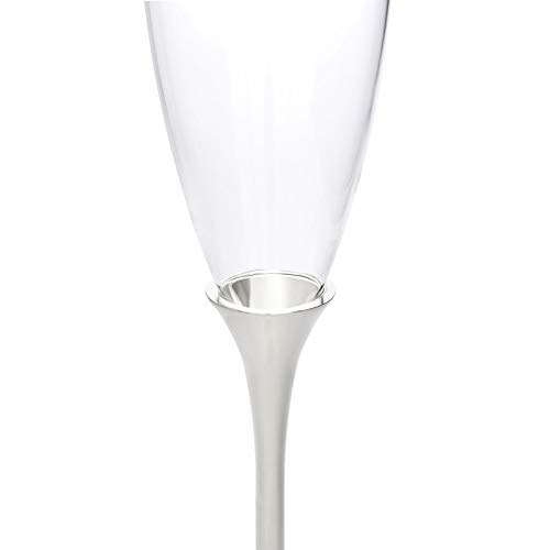 Zilverstad High Gloss Silver Champagne Glasses Set of 2 - Image 2