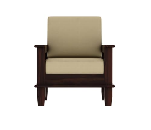 Image of Sheesham Wood 5 Seater Sofa Set for Home Living Room Office || Modern 3+1+1 Solid Wood Sofas Sets for 5 Person (DIY-SELF Assembly) (Walnut Finish)