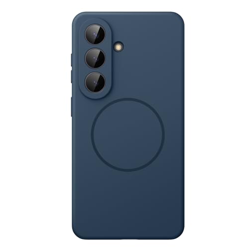 JETech Cover Magnetica Silicone per Samsung Galaxy S26 Plus, Compatibile con MagSafe, Tocco Morbido Setoso, Custodia per Antiurto con Protezione per l'Obiettivo della Fotocamera (Blu Marino)