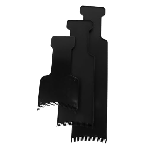 Healvian 3pcs Hair Highlighting Boards Set Black Small Medium Large Size Double-sided Foiling Boards Hair Dyeing Kit for Salon and Diy Coloring