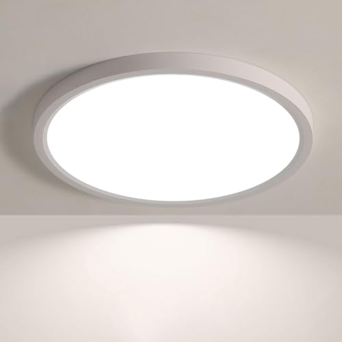 JDONG LED Deckenleuchte 54W Flach Rund Weiß Deckenlampe Ø50CM Modern Natürliches Weiß 4000K Lampe für Schlafzimmer Büro Wohnzimmer Küche Keller Balkon Ultra Dünn 2.5CM