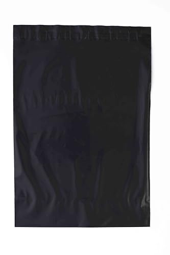 Image of Porpoise Black Tamper Proof Courier Bags 6.5 x 8 Inch Pack of 100 with POD Jacket Self Adhesive Poly Mailer for E Commerce Shipping Packaging