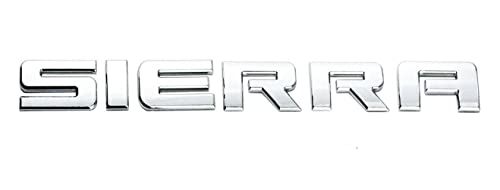 Image of 1x Sierra Emblem Nameplate Letter Decal Car Badge Compatible with Gm 2500Hd 3500Hd Sierra (Chrome)