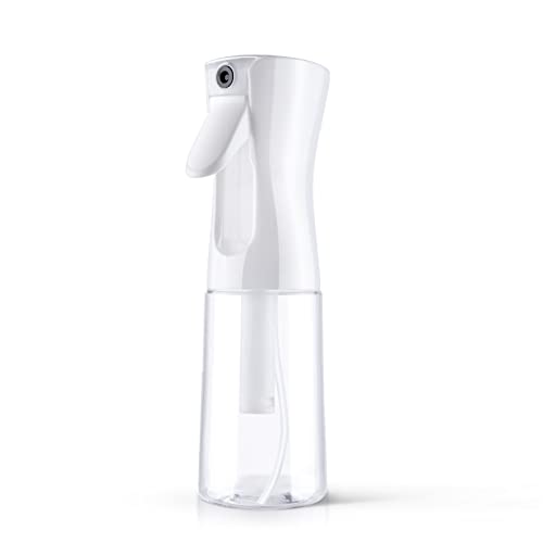 URAQT Botella Pulverizador Agua Peluqueria, 200ml Fina Niebla Pulverizador Continuo, Botella de Spray para Cabello Recargable, Frascos de Spray Vacio para Peinado, Plantas, Mascotas, Limpieza (Blanco)