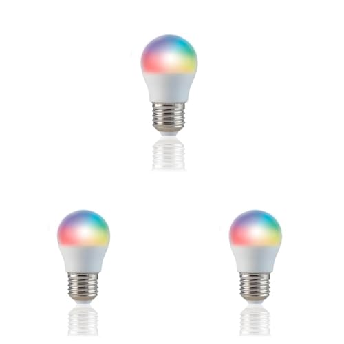 energeeks   Bombilla Inteligente LED   Multicolor RGB   Casquillo E27 5W   470 Lúmenes   Temperatura Ajustable   Wifi + Bluetooth   Compatible con Alexa y Google (Paquete de 3)