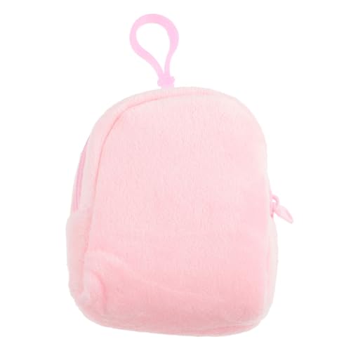 Cute Plush Pouch for Candy Color Bag with Keychain Small Plush Purse for Lightweight and Portable for Coins and Change Storage for Outdoor and Travel Use