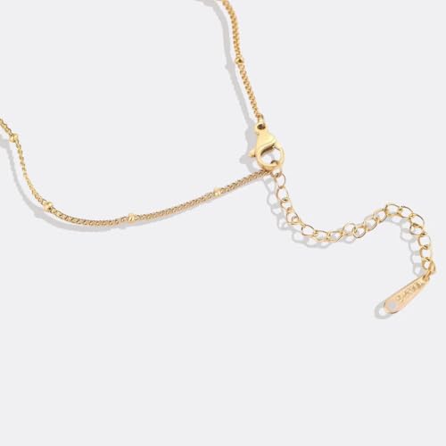 Mint & Lily Mother of Pearl Heart Initial Necklace for Women, 16” + 2” 18K Gold Plated Initial Necklace Gift for Women4