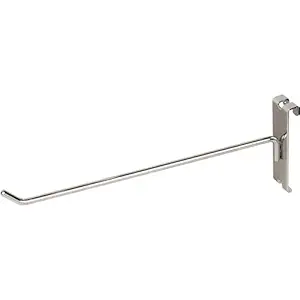 Econoco 10? Panel Display Hooks, Gridwall Hooks, Grid Hook for Gridwall, Display Hooks For Panel, Chrome, (Pack of 96)