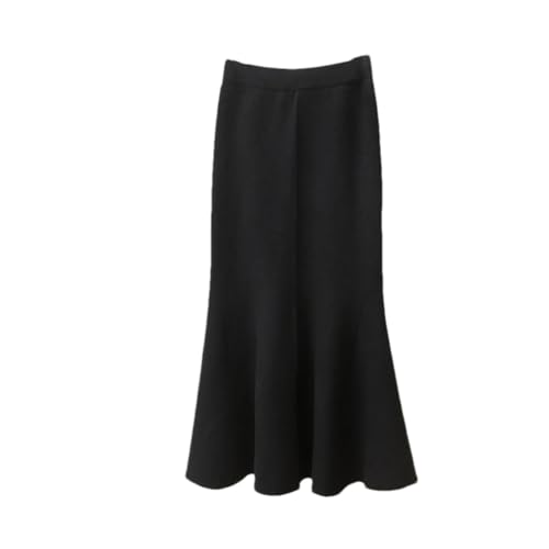 Jupe longue d'hiver en maille tricotée taille haute mi-longue HXZASFG pour femme