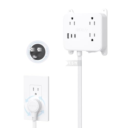TROND 360 Rotating Plug Power Strip, 1.5FT Short Extension Cord with USB by TROND - Used condition - US$20.69