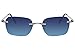 Produktbild Cheapass Sunglasses Sonnenbrille Festival Retro randloser Stil silbernes Metall mit blauen Verlaufsgläsern UV400 geschützt Herren Damen