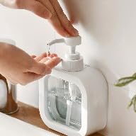 1pc Clear Plastic Ceramic Soap Dispenser, Countertop Lotion Bottle With Pump, Lotion Container For Bathroom, Refillable Empty Bottle For Hand Soap, Bathroom Accessories, home decor, furniture for home