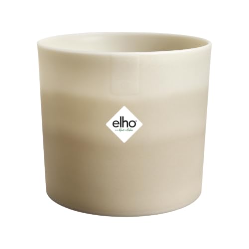 Elho Colour Gradiant Rond 18cm - Maceteros Decorativos Interior - 100% Plástico Reciclado - Ø 18.2 x H 16.8 - Beige Arenaria