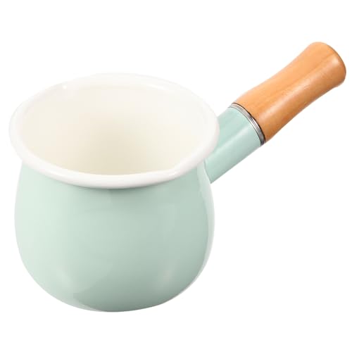 iplusmile Cacerola Esmaltada Mini con Mango Cómodo Antiadherente para Leche y Cocina Multifunción Cocinas Eléctricas Inducción para Preparar Alimentos Infantiles y Salsas Color Aleatorio