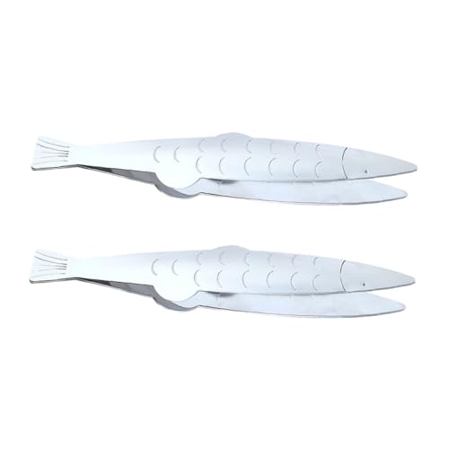 FUNNETOYU 2Pcs Stainless Steel Fishbone Tweezers Ergonomic Kitchen Cooking Utensils for Pig Hair Removal and Precise Hair Removing Multi-Purpose Food Tongs for Seafood and Bone Handling