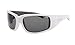 BOMBER STINK-BOMBS GLOSSY WHITE Frame SMOKE Lens wrap round 8 base 63mm Polarized Sunglasses