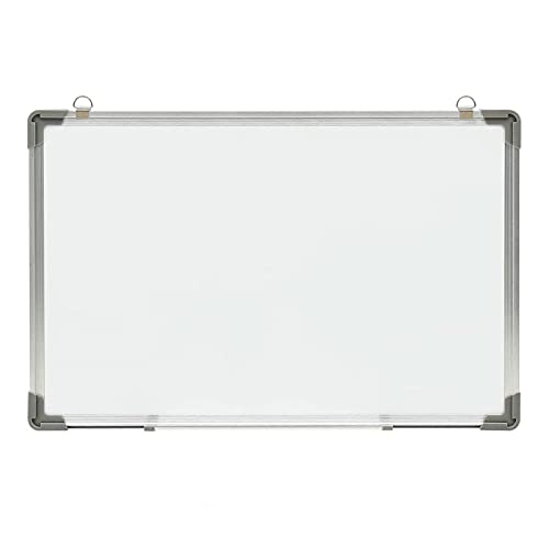 Tradineur - Pizarra magnética de doble cara para rotulador y tiza - Incluye rotulador - Marco de Aluminio - Facil de borrar y colocar - Ideal para colegios, oficinas - 35 x 50 cm - Modelo Aleatorio