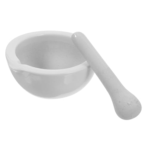PRETYZOOM 1 Set Ceramic and Pestle for Lab Seasoning Crush Pot Seasoning Pestle and Pestle Mini Grinding Bowl Ceramic Grinding Bowl Beige Ceramics