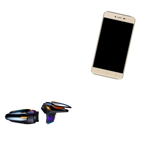 BoxWave Gaming Gear Compatible with QMobile Energy X2 - Touchscreen QuickTrigger Auto, Trigger Buttons Autofire Gaming Mobile FPS - Jet Black